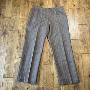 VTG Harve Benard Holtzman 100% Wool Brown Pinstripe Pants Trousers Womens Sz 16